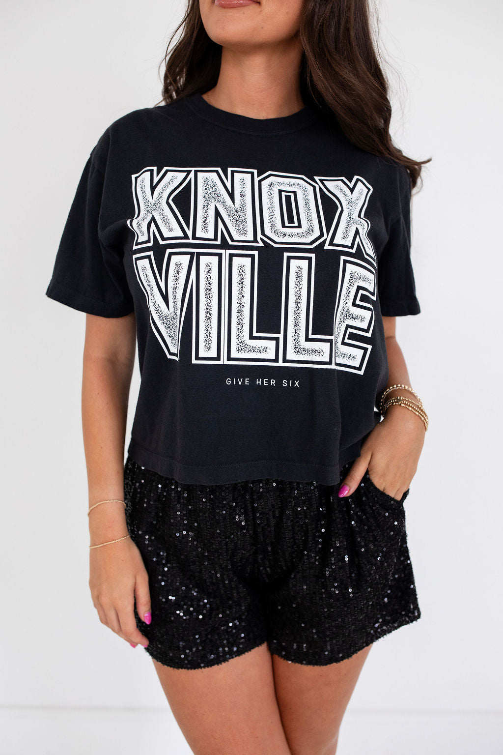 Knoxville Black Crop Tee