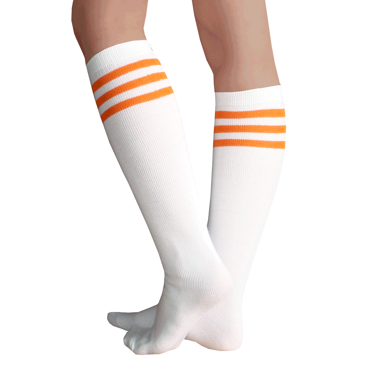 White/Orange Tube Socks