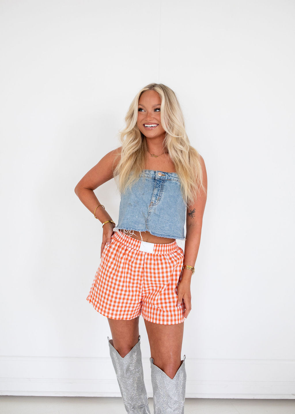 Orange Gingham Boxer Shorts