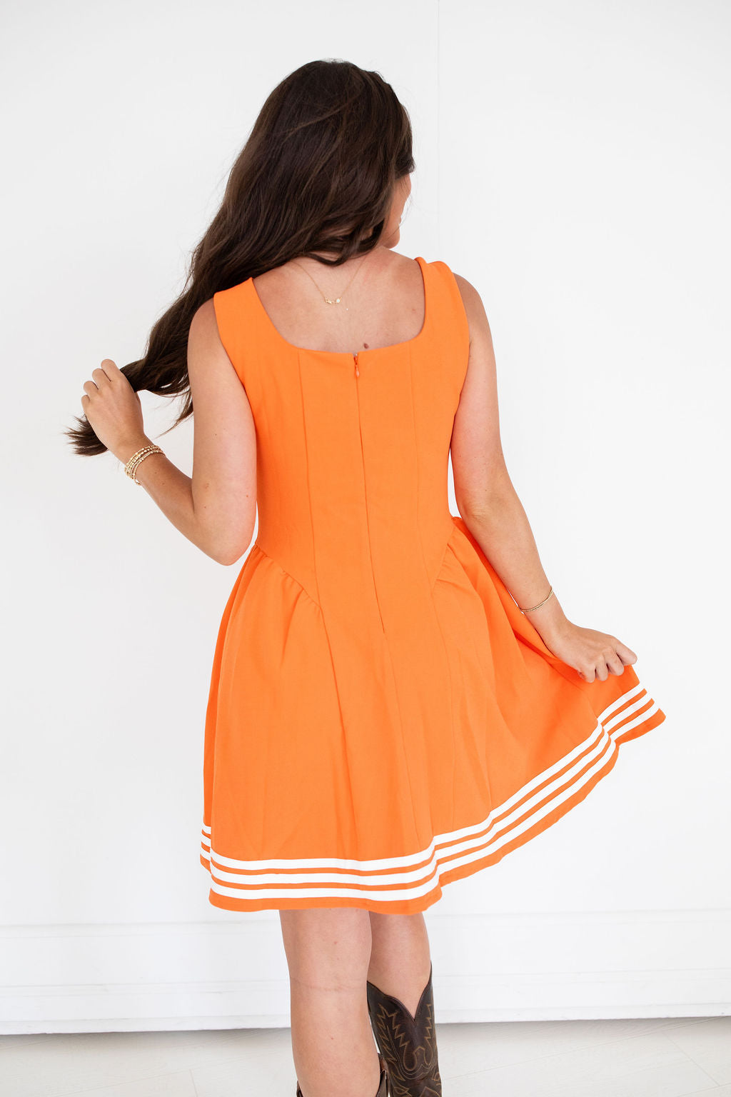 Emily Orange Game Day Dress