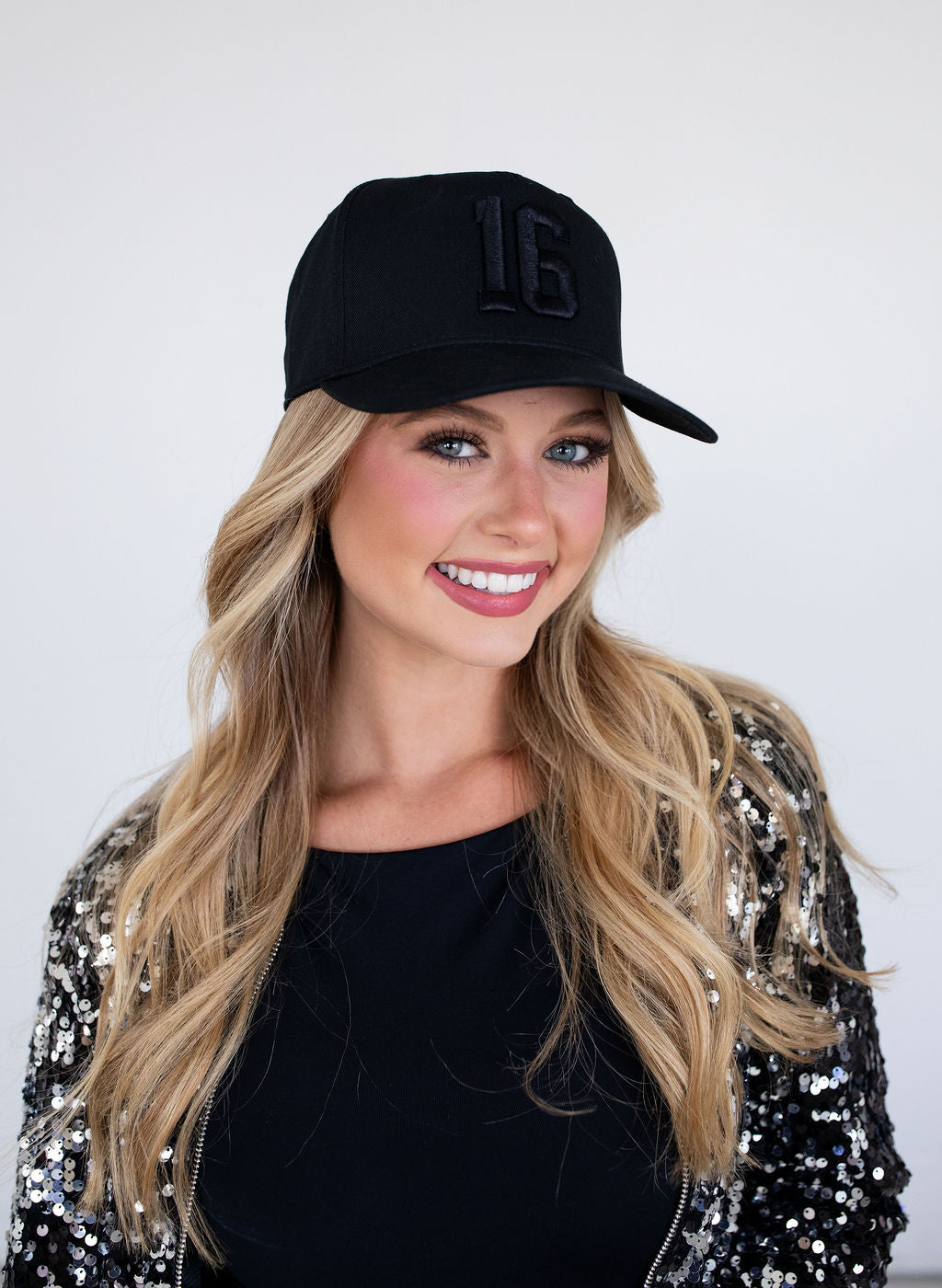 Hat: 16 Black on Black