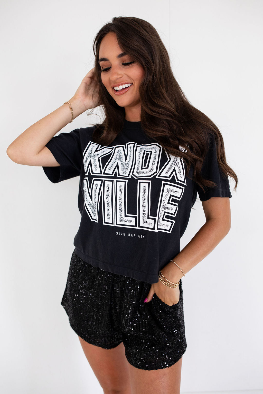Knoxville Black Crop Tee
