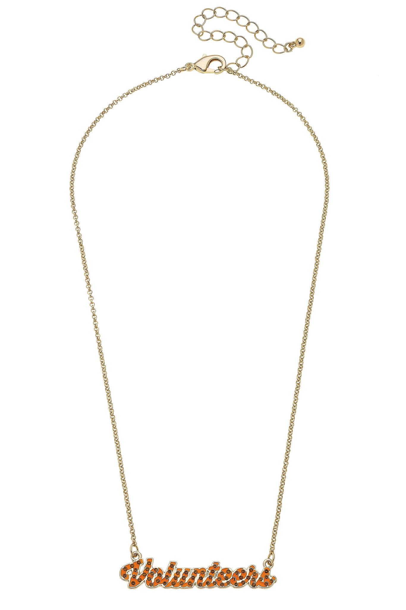 Tennessee Vols Pave Autograph Enamel Necklace in Orange