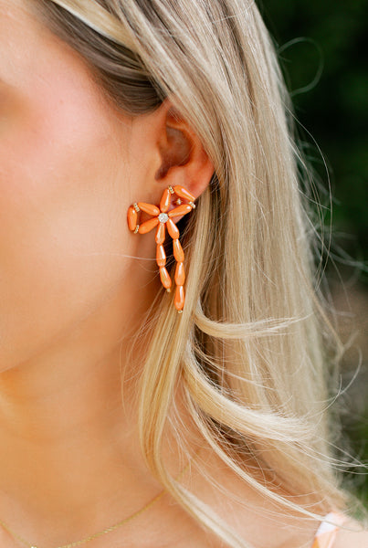 Orange Bow Earrings