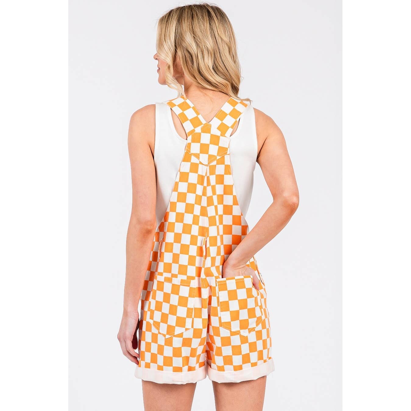 Game Day Checkered Overall Shorts