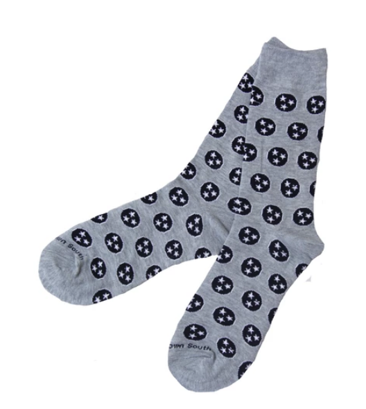 Grey Tennessee Tri Star Socks