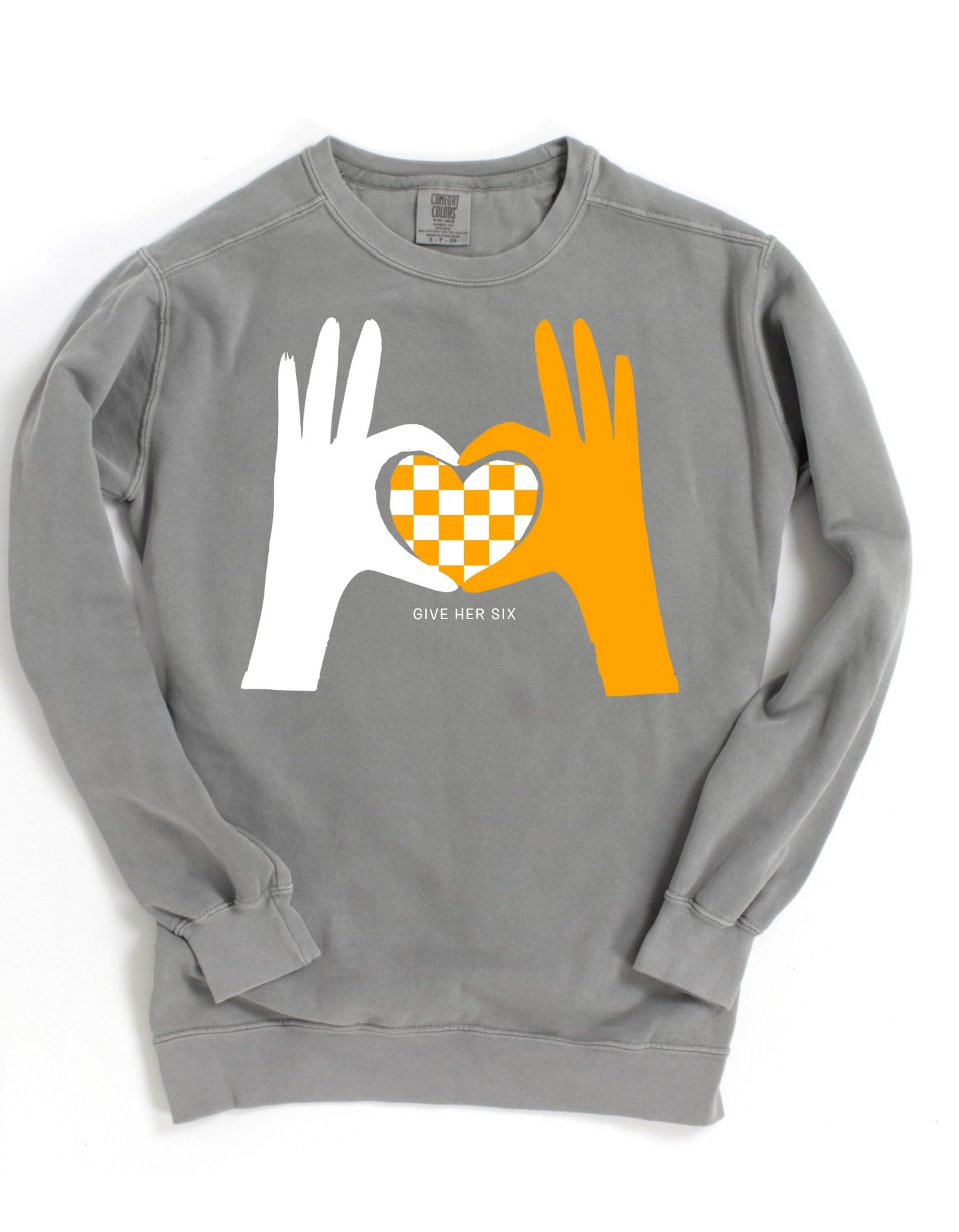 Checkered Heart Hands Sweatshirt