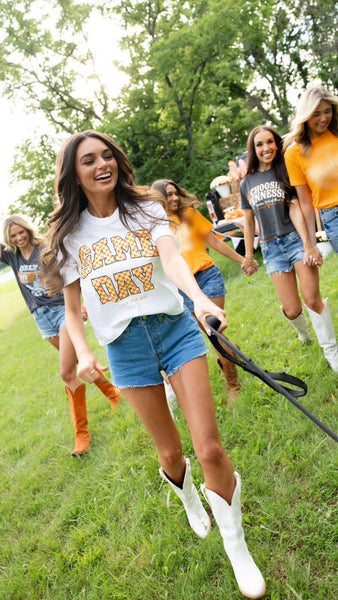 Game Day Checkered Tee Crop