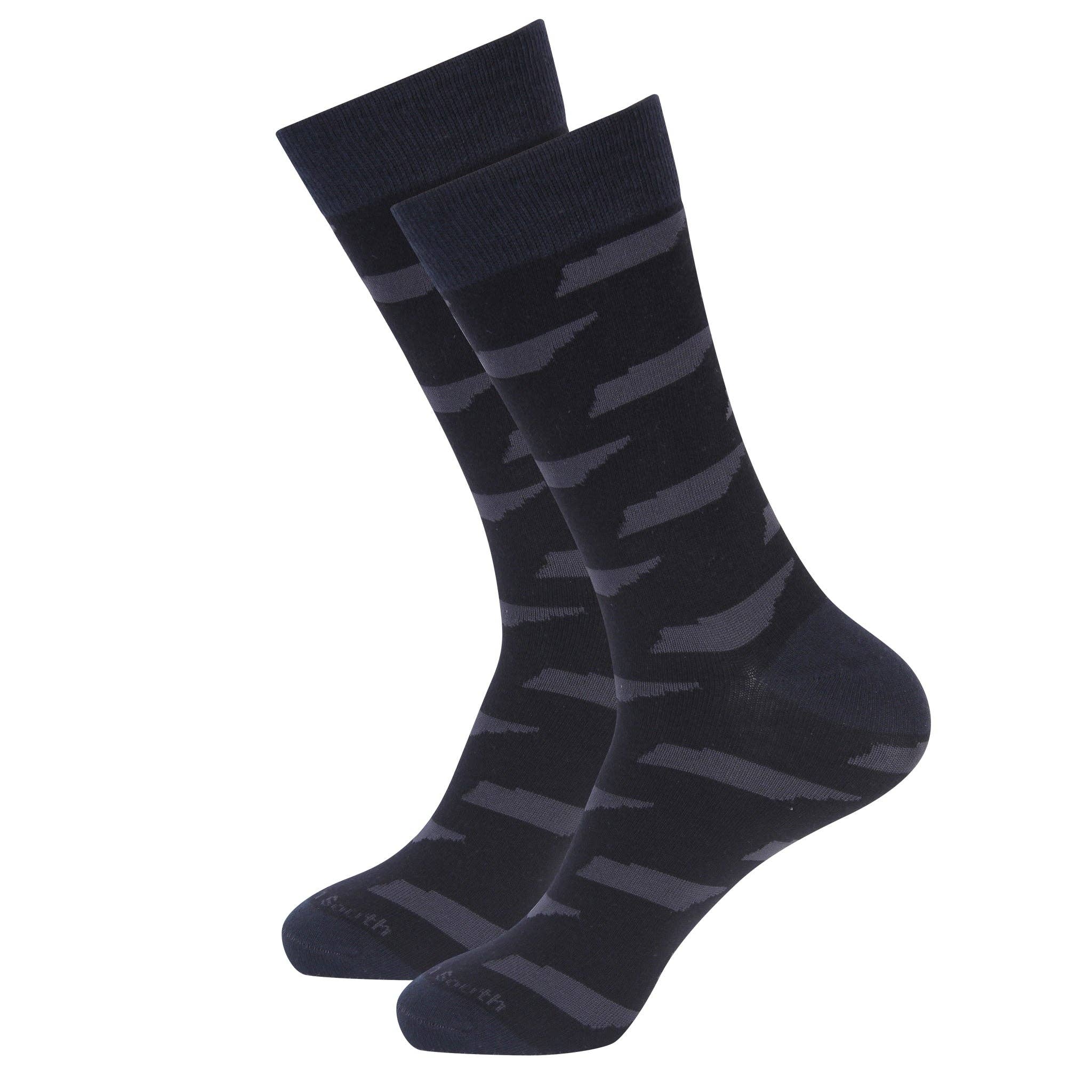 Black/Grey Tennessee State Shape Socks