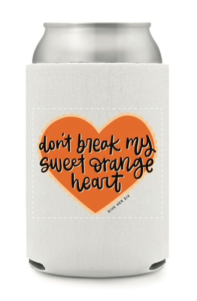 Koozie: Sweet Orange Heart