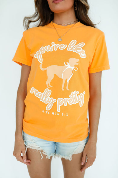 Like Really Pretty Orange Short Sleeve