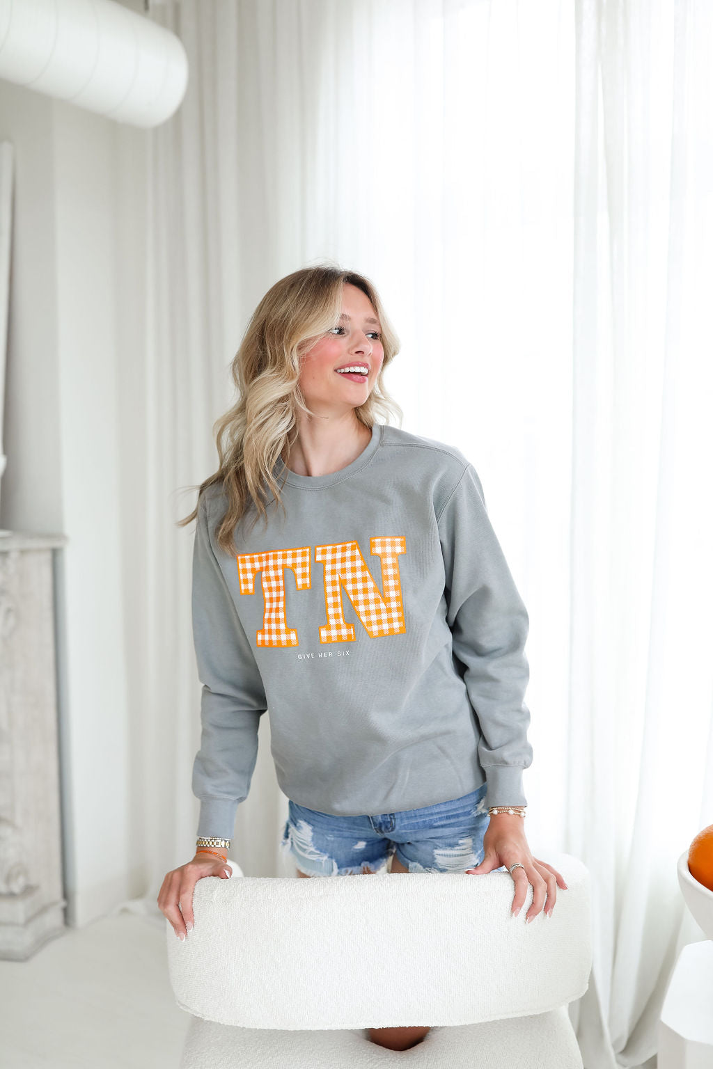 TN Gingham Sweatshirt