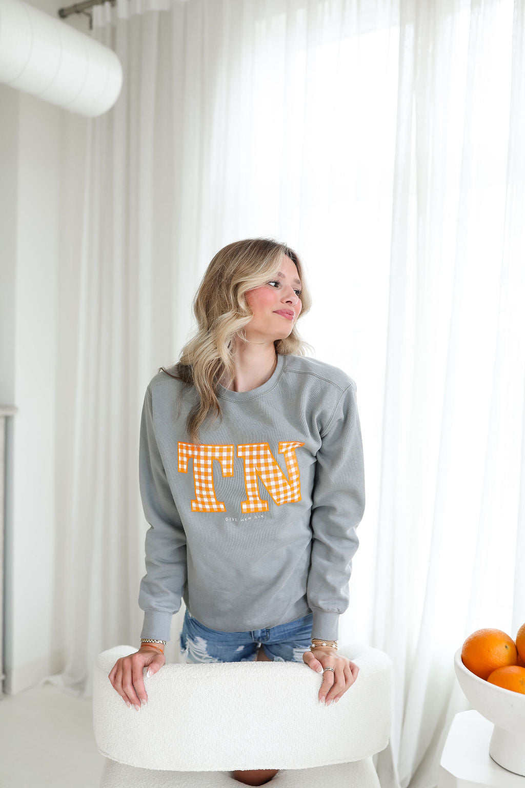 TN Gingham Sweatshirt