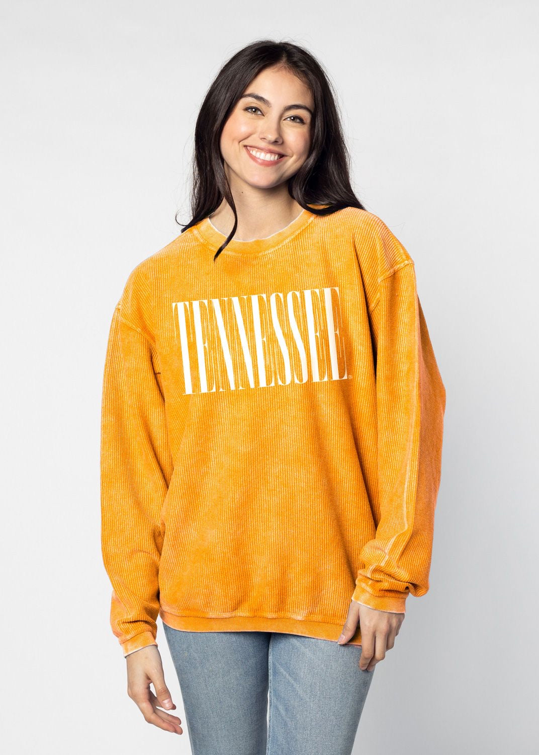 Tennessee Licensed Light Orange Corded Crewneck Sweatshirt