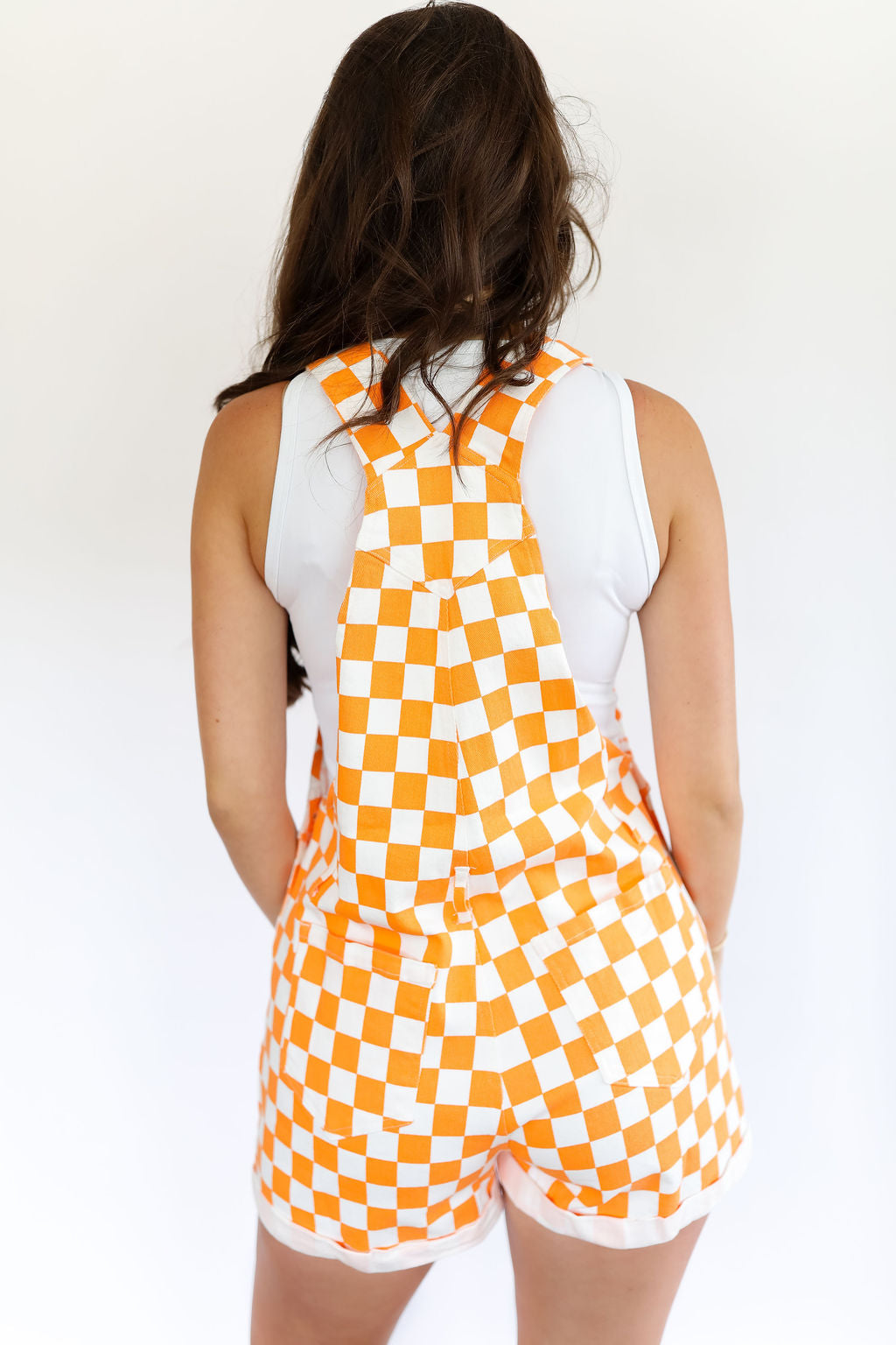 Game Day Checkered Overall Shorts