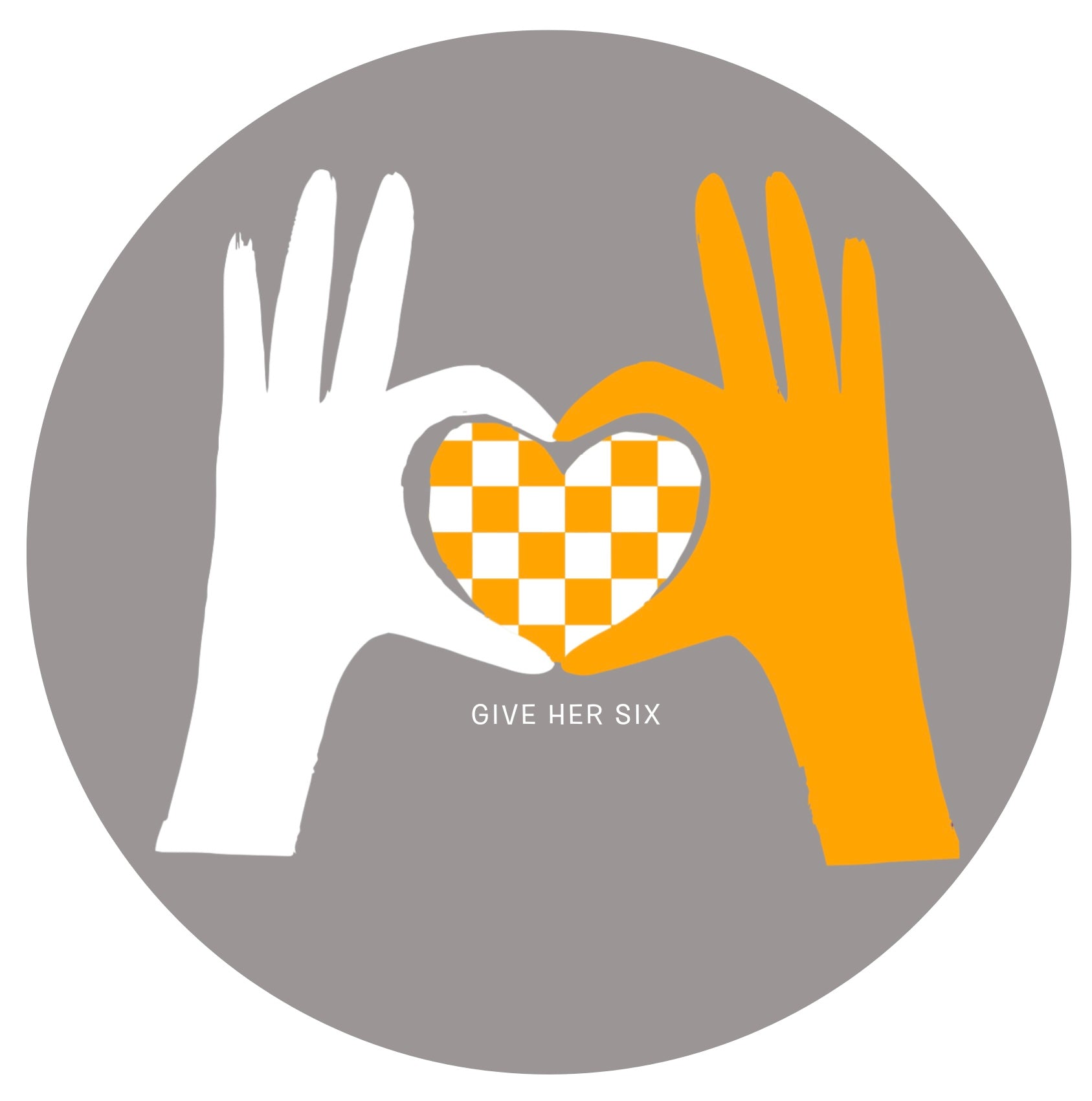 Button: Checkered Heart Hands