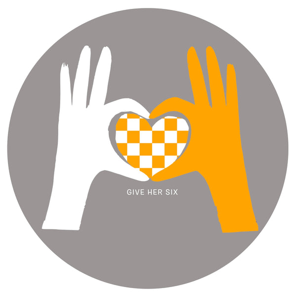 Button: Checkered Heart Hands