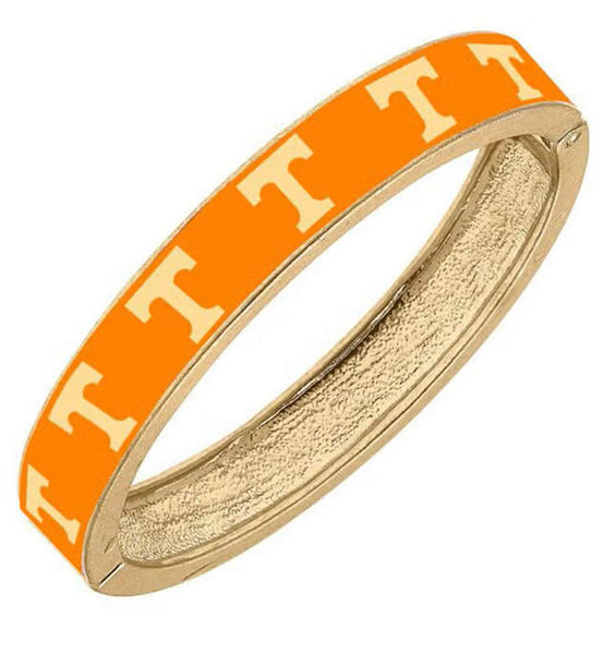 Tennessee Volunteers Enamel Logo Hinge Bangle in Orange