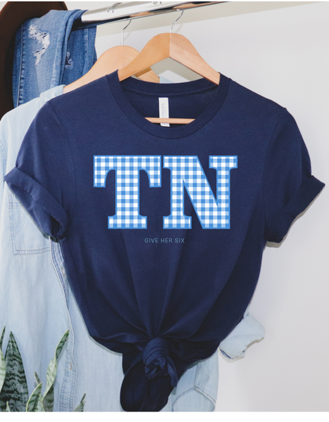 TN Blue Gingham Tshirt