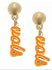 Vols Script Earrings