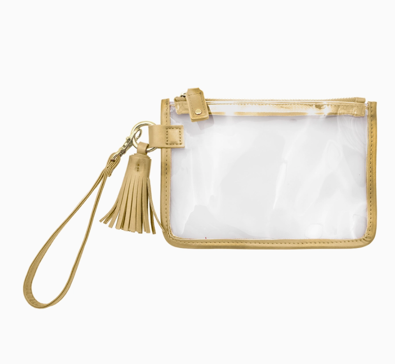 Gold Clear Wristlet