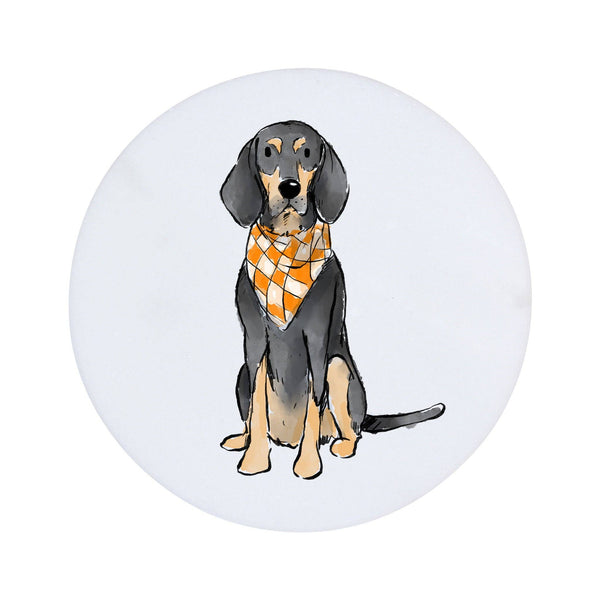Sitting Bluetick Coonhound Tennessee Marble Coaster