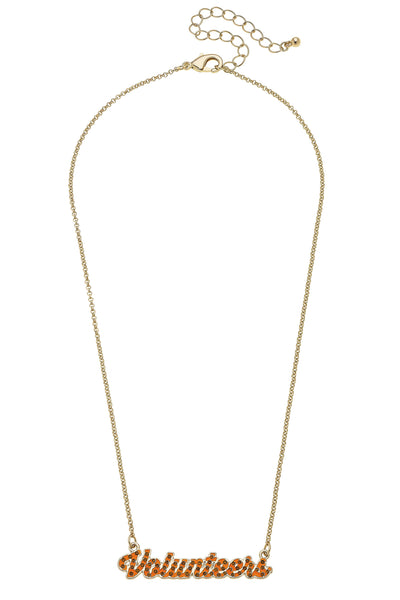 Tennessee Vols Pave Autograph Enamel Necklace in Orange