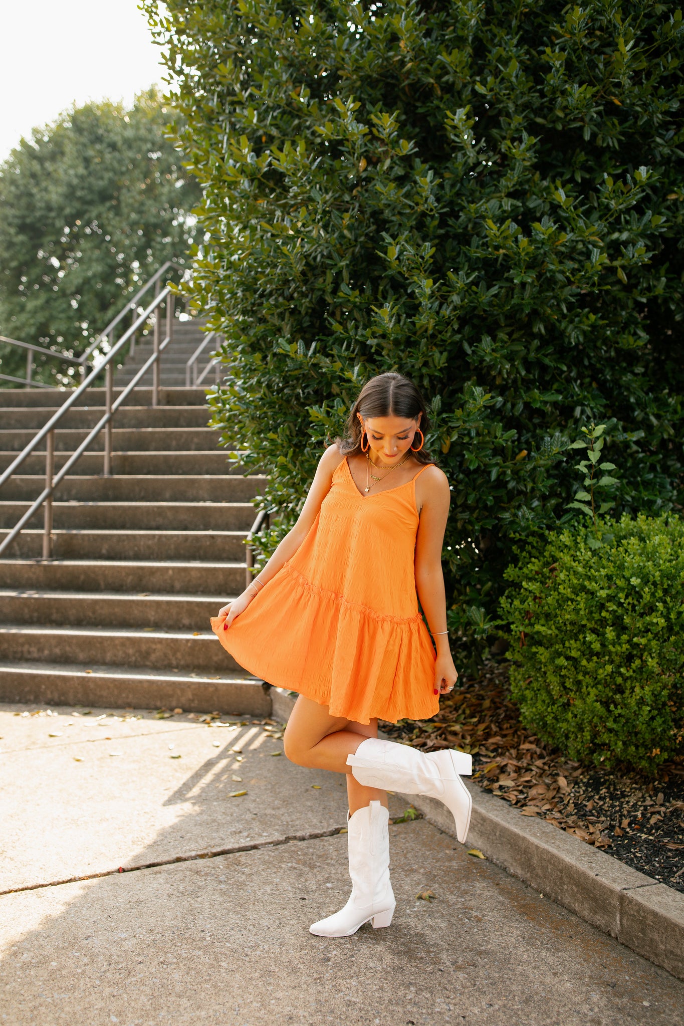 Claire Orange Cami Dress