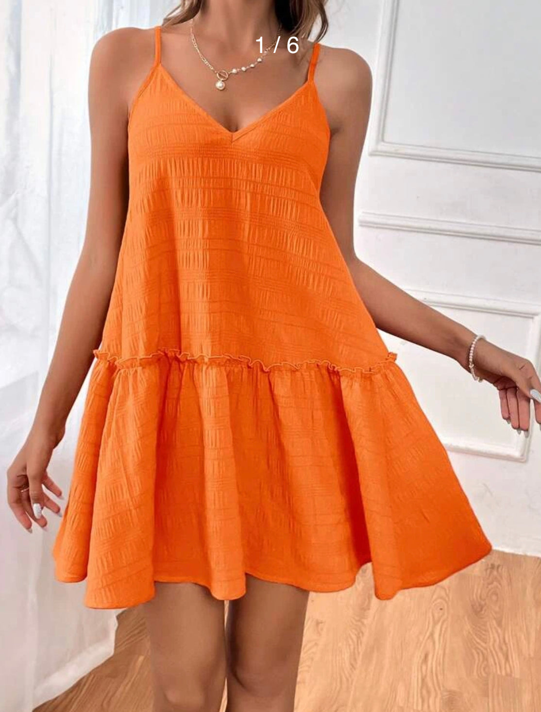 Claire Orange Cami Dress