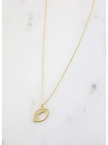 Cutout Football Gold Necklace