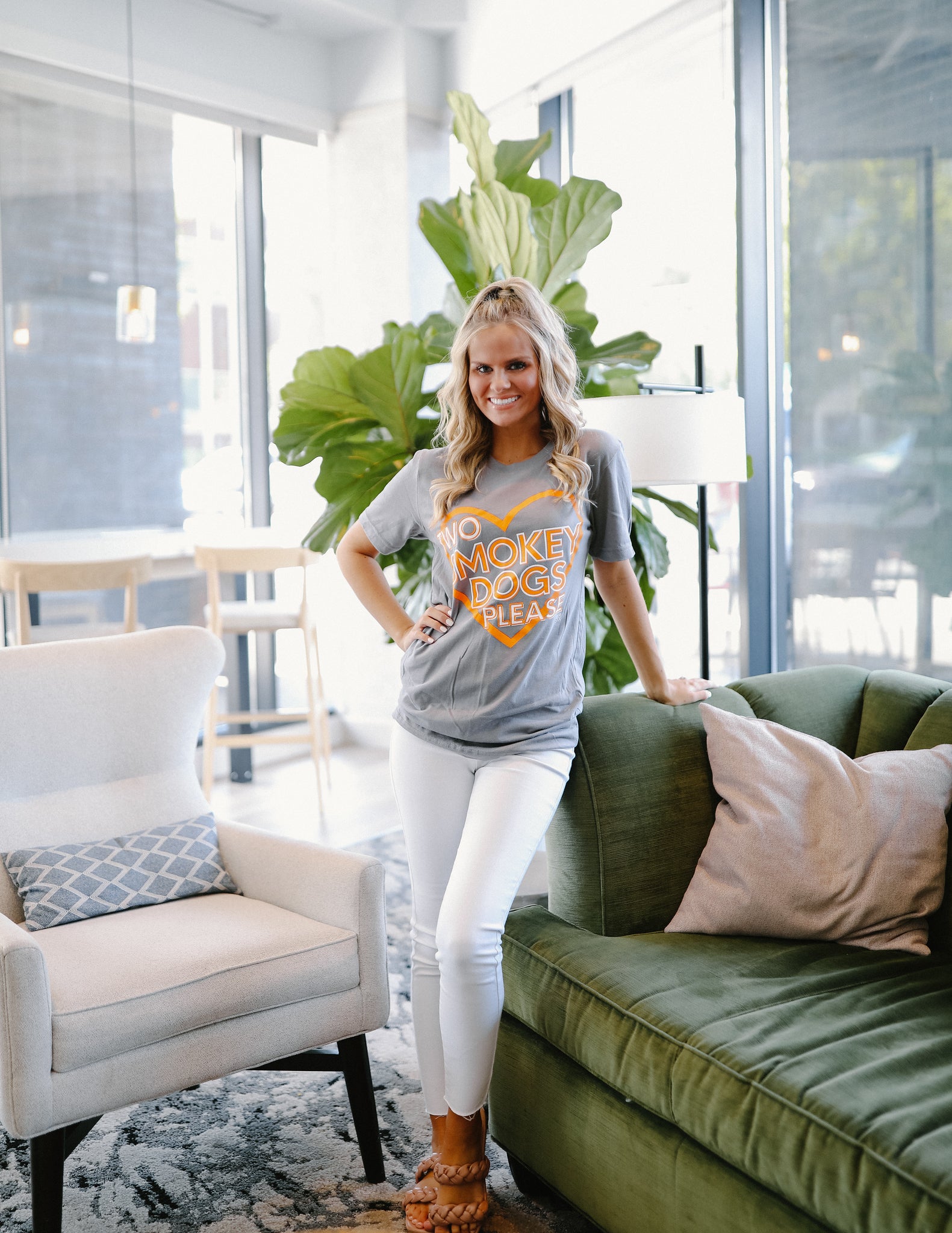 Two Smokey Dogs Grey Short Sleeve Tee
