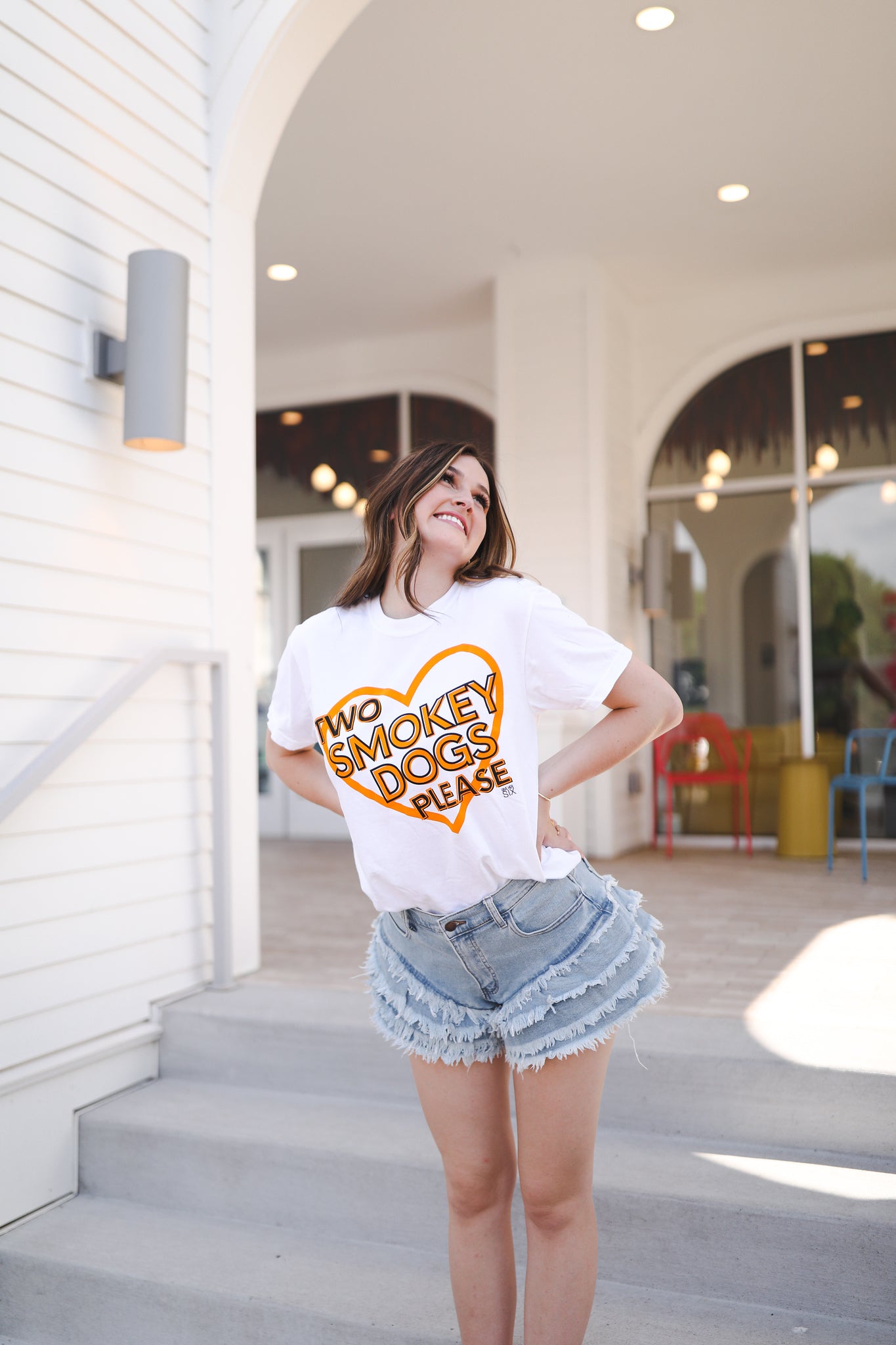 Two Smokey Dogs White Short Sleeve Tee